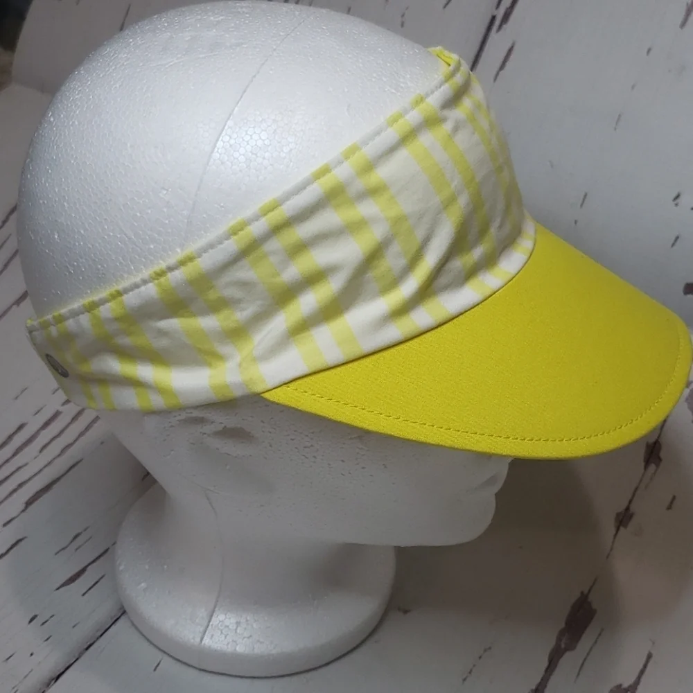 Lululemon Neon Yellow And Stripes Hat